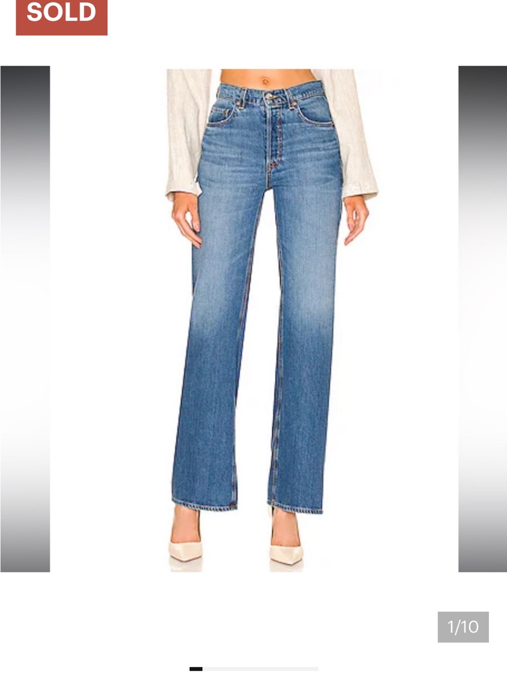 GRLFRND Brooklyn High-Rise Straight Wide Leg Jeans in Garden Court